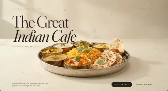 The Great Indian Cafe — Editorial Food Film design preview