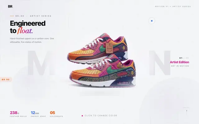 Interactive Sneaker Microsite design preview